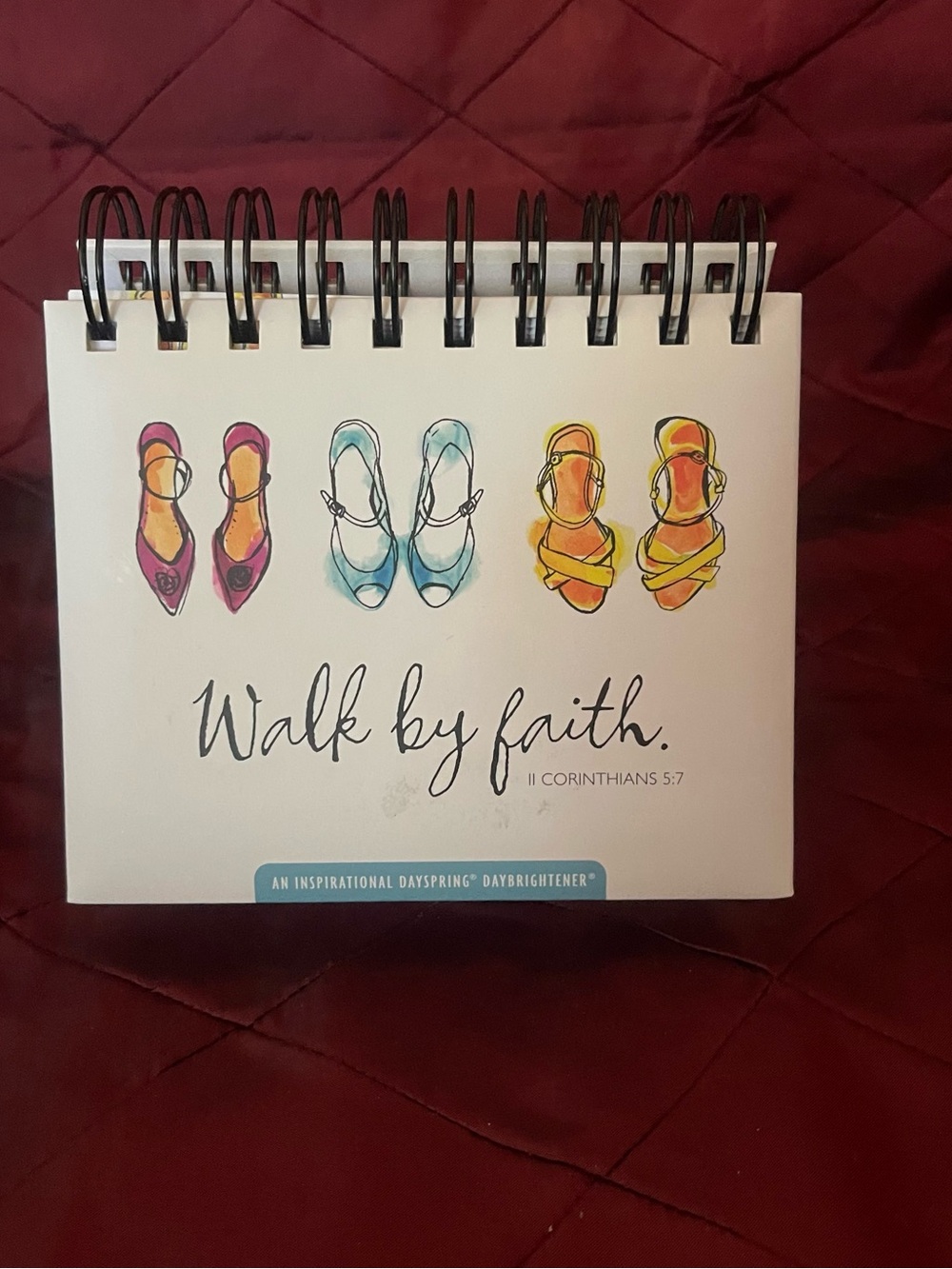 Walk by Faith Inspirational Desk Calendar - Women Shoes Design (White)